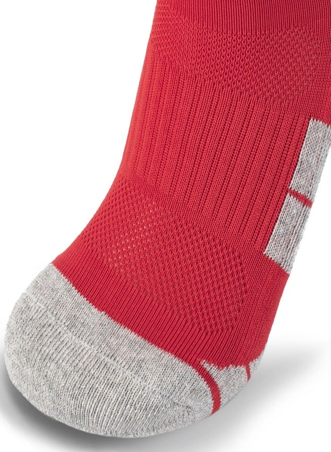 CWVLC Kids Soccer Socks 1 Pairs, Baseball Football Sport, Softball Team Athletic Socks, Knee High Long Tube Cotton Arch Ankle Compression Socks, Red, X-Small - Image 4
